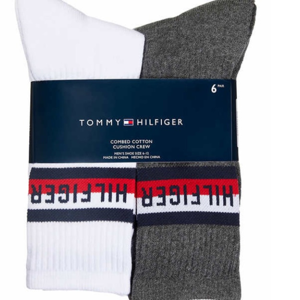 6 Pairs of Tommy Hilfiger Men's Crew Sock